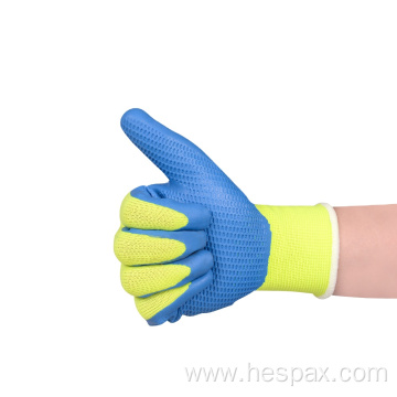 Hespax Breathable 10G Latex Palm Coated Protect Gloves